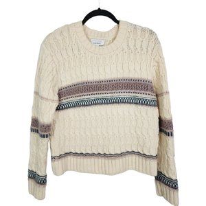 Los Angeles Atelier & Other Stories Wool Cable Knit Sweater Crew Neck Large